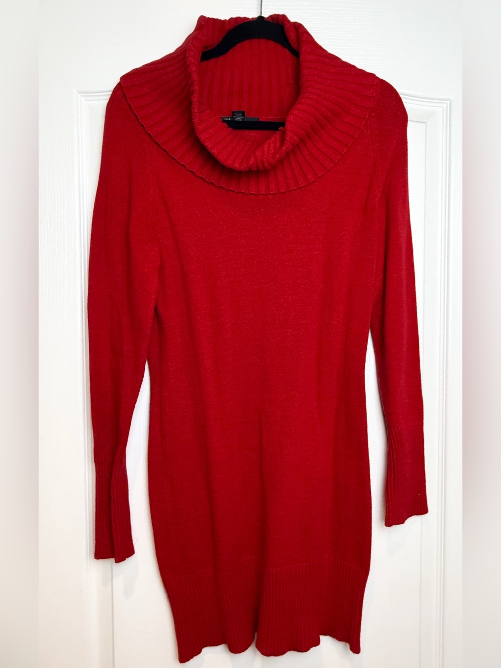 INC International Concepts Red Cowl Neck Sweater Dress